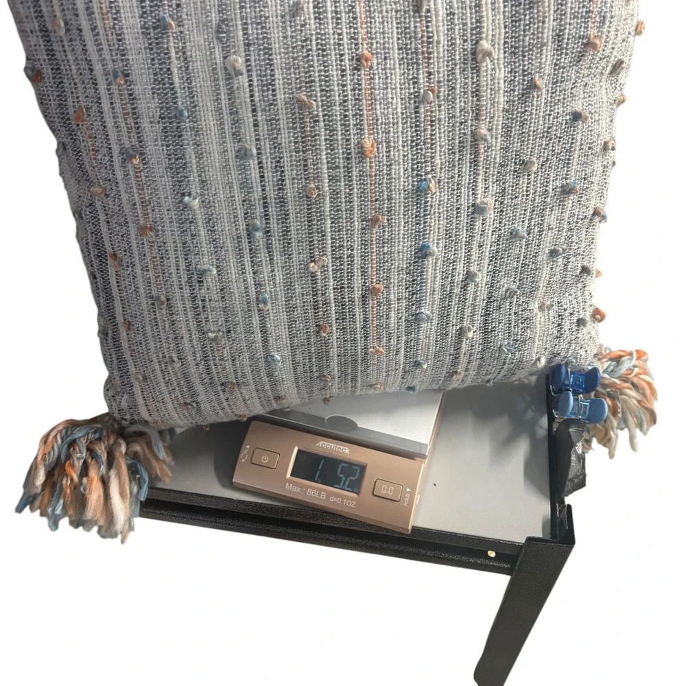 Artistic Accents Blue Cream Striped Woven Tassel Throw Pillow 18x18 Boho Decor‎
